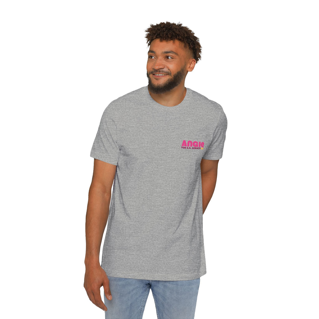 Angie for U.S. Senate (Unisex White Tee)
