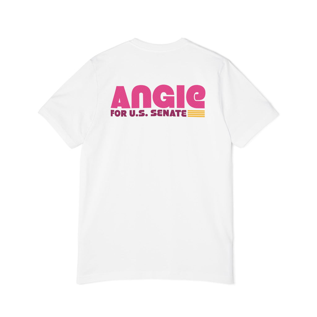 Angie for U.S. Senate (Unisex White Tee)