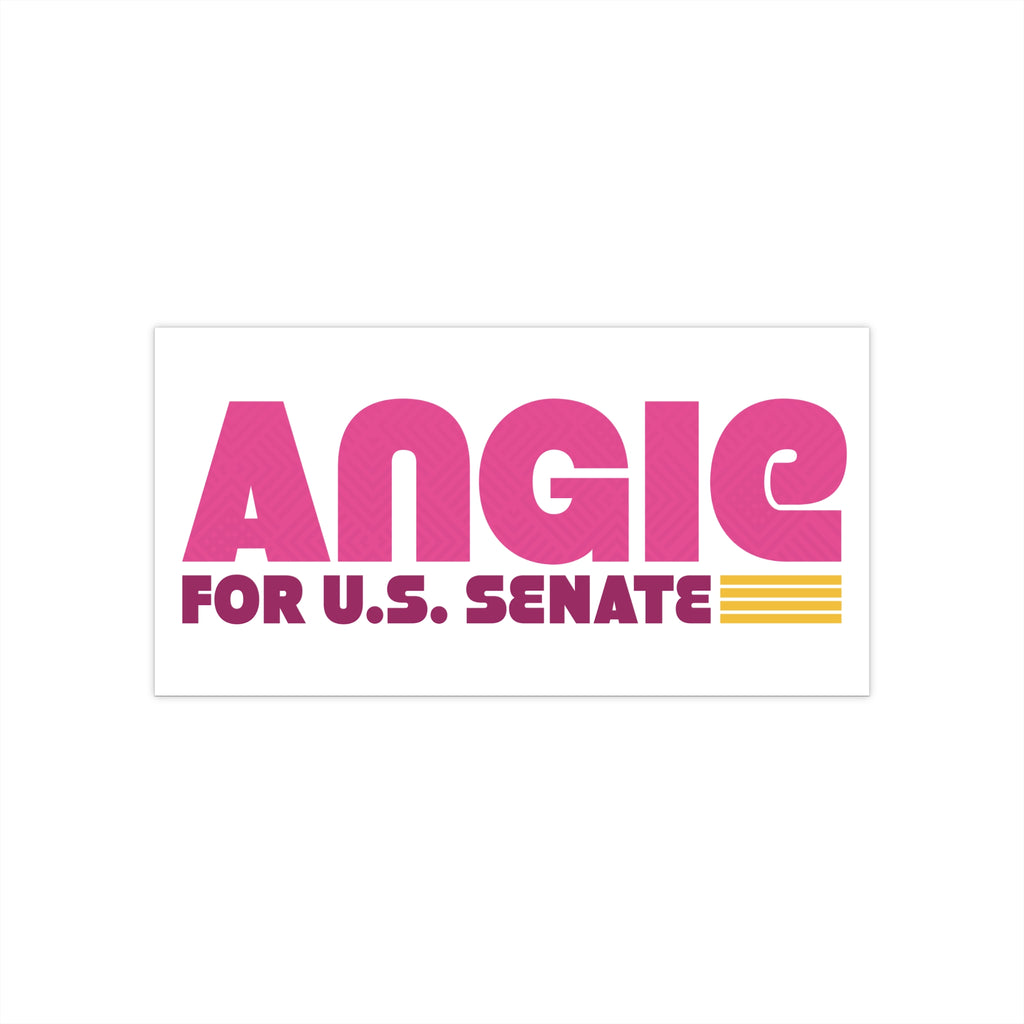 Angie for U.S. Senate (7.5" x 3.75" White Bumper Sticker)