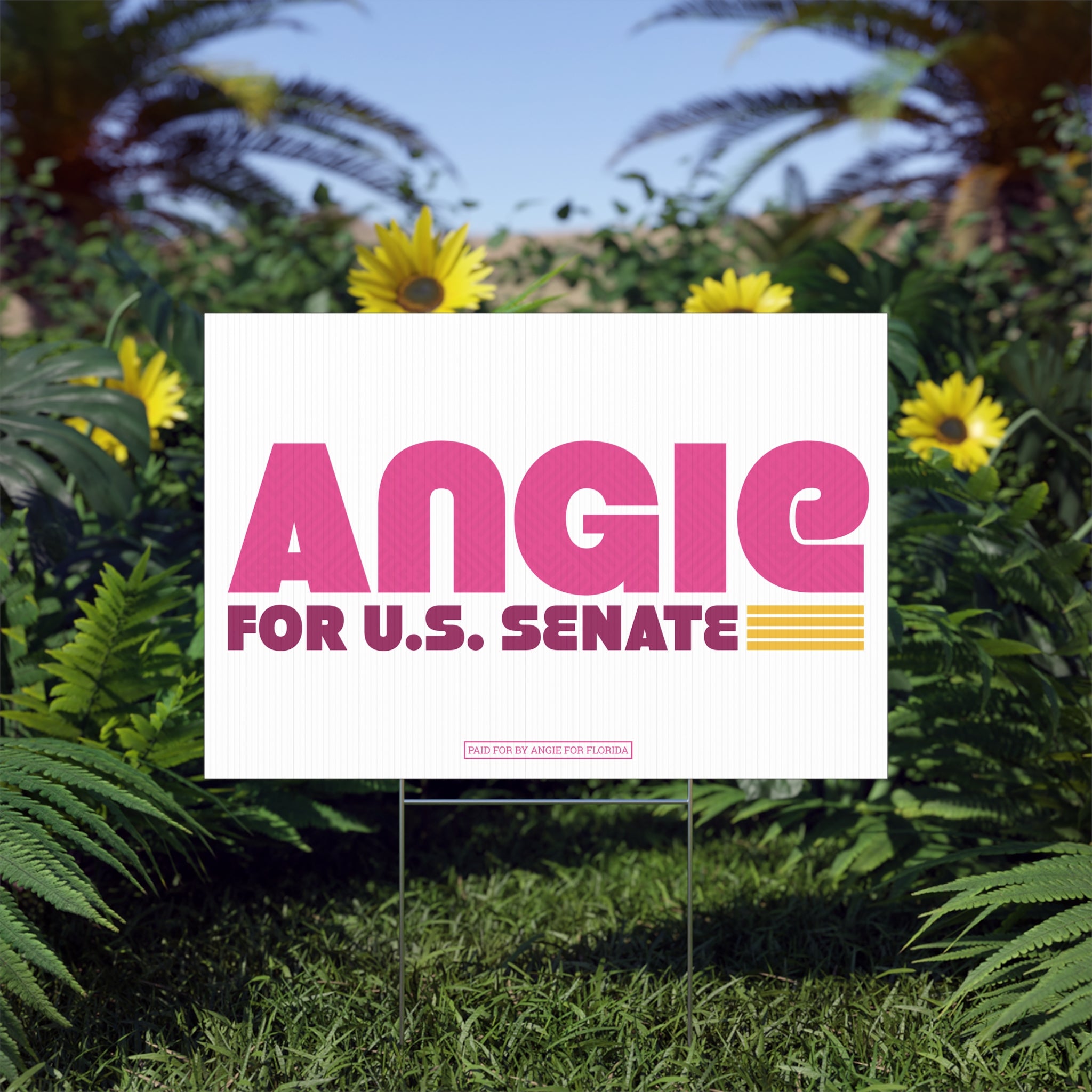Angie for U.S. Senate (22" x 15" White Lawn Sign)