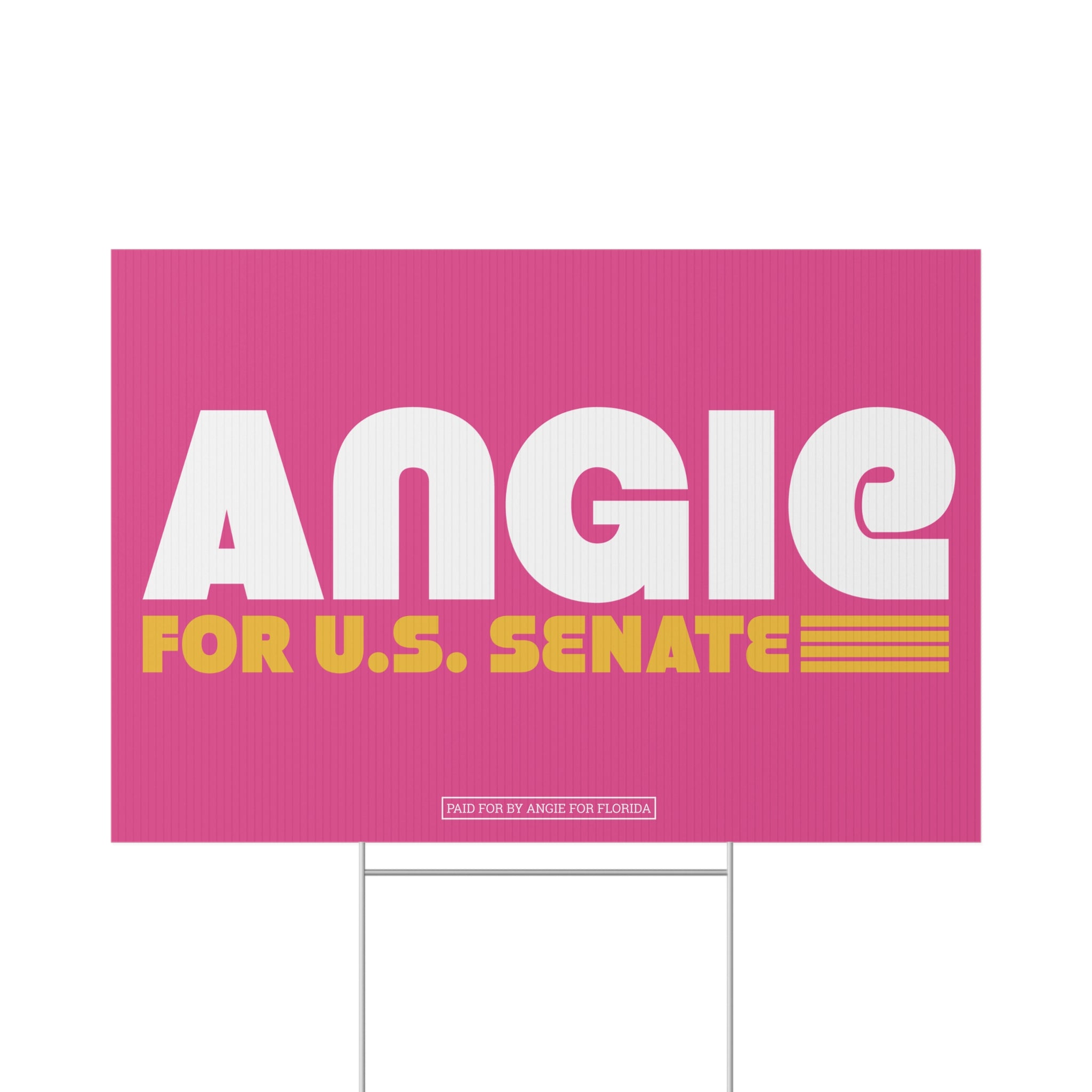 Angie for U.S. Senate (22" x 15" Pink Lawn Sign)